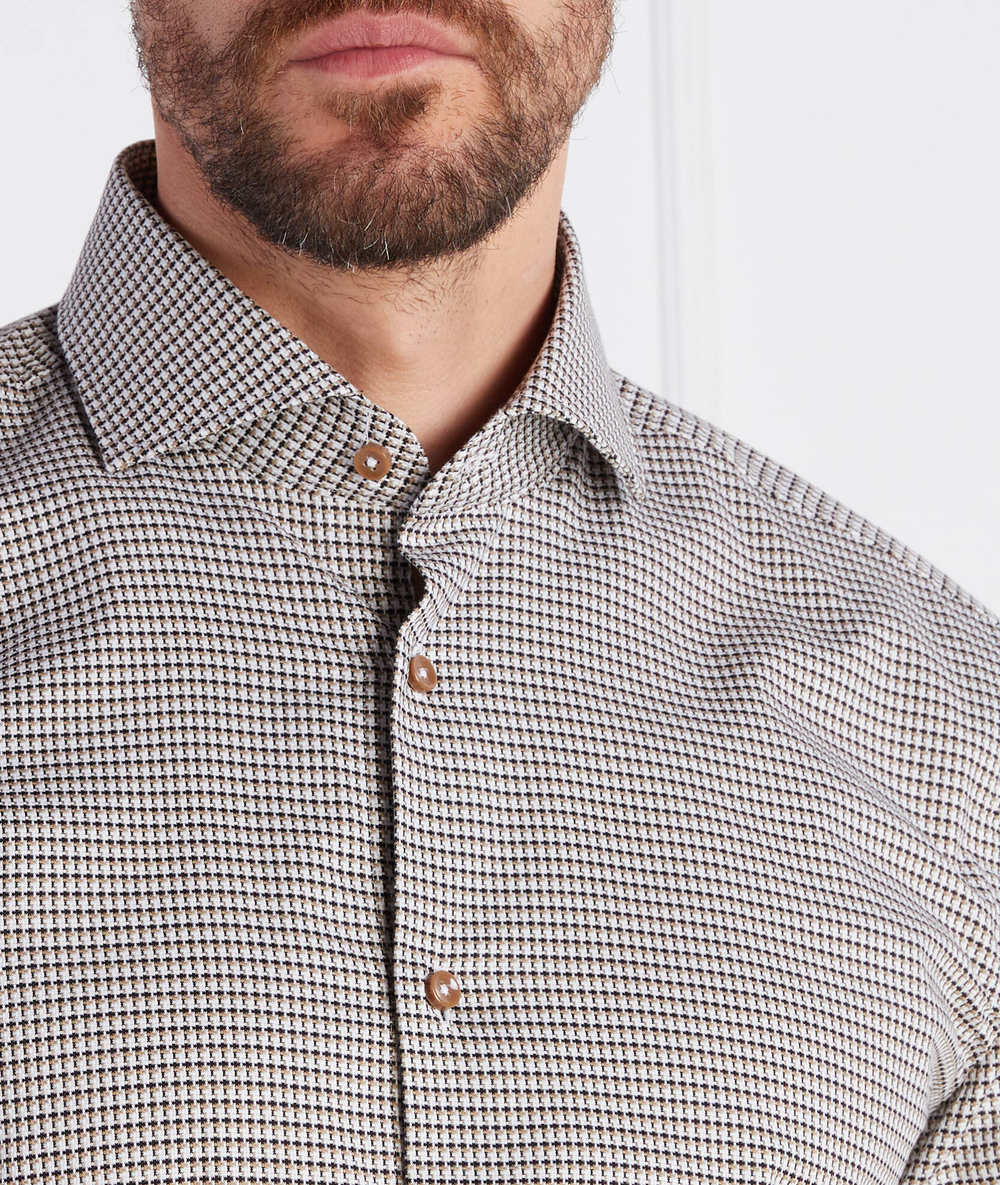 Рубашка H-HANK-spread-C5-233 BOSS BLACK - бежевый(50496316)