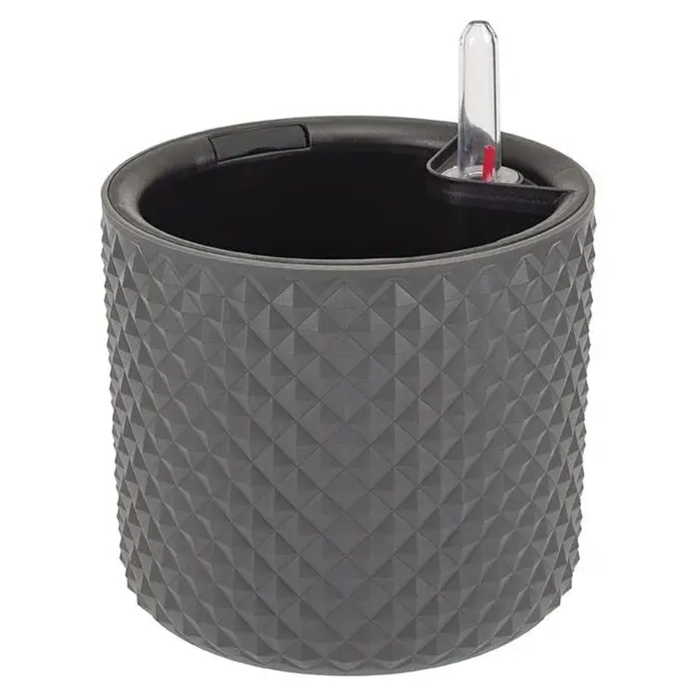 Кашпо ФАСЕТ D150мм с вставкой и с автополивом Графитовый (комплект 12 шт)