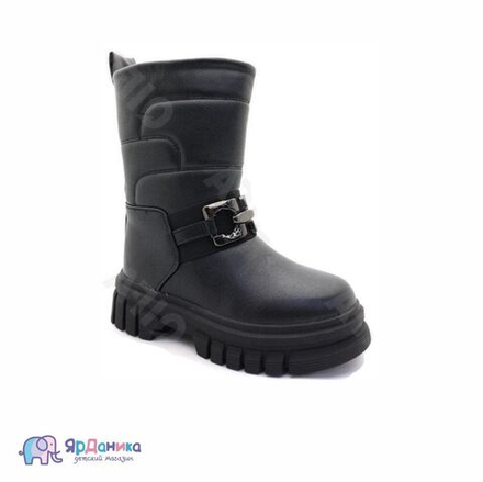 Зимние ботинки Boncy черные с ремешком А5023-1