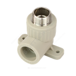 Угольник PP-R комбинированный серый Дн 20х3/4" НР с креплением VALFEX 10121120Г
