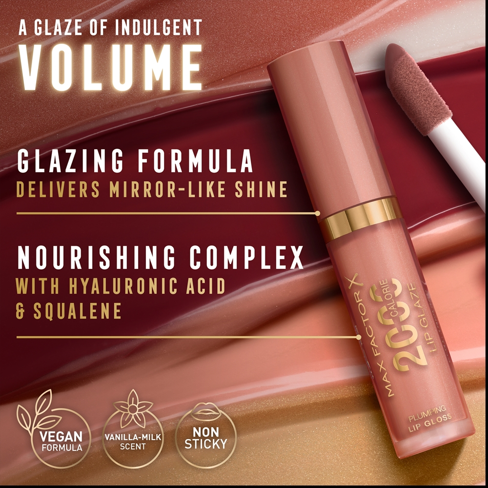 Max Factor 2000 Calorie Lip Glaze - Блеск для губ, придающий объем оттенок 005 Honey Creme, 4 ml