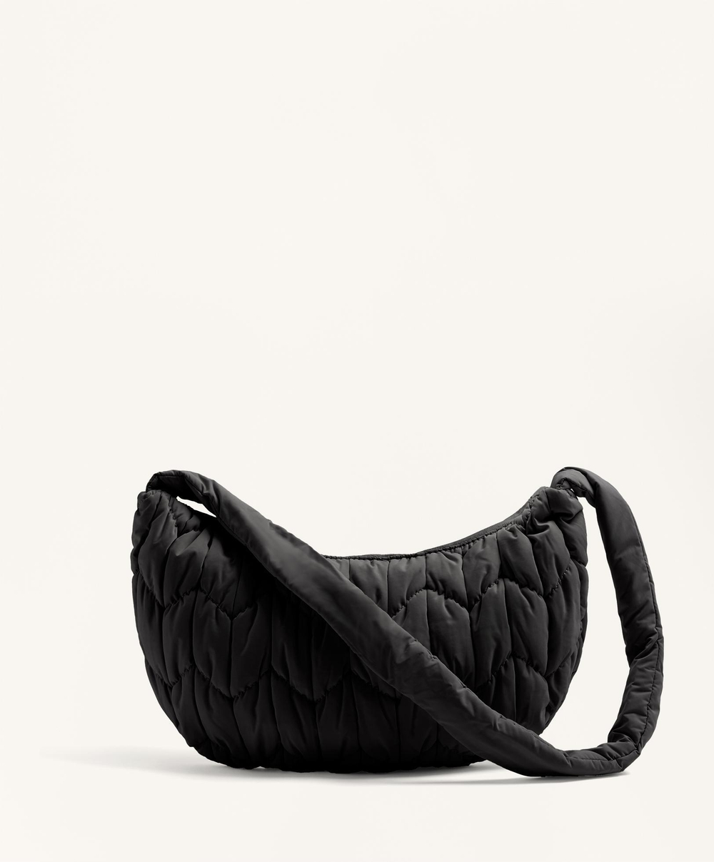 Oysho Стеганая сумка через плечо, черный
