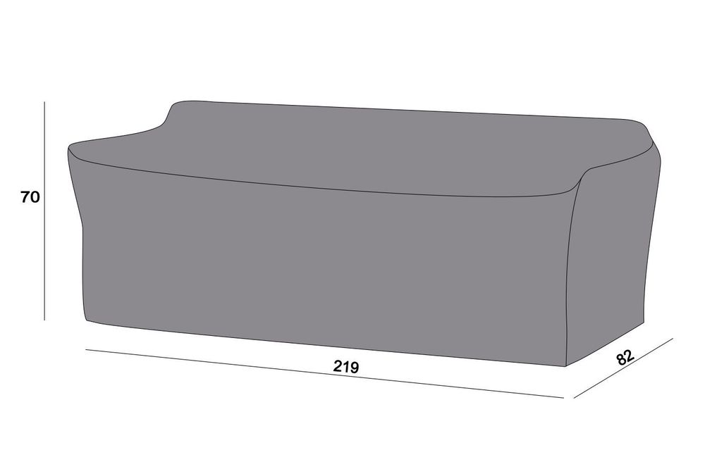 Защитный чехол на диван Касабланка, трехместный 219×82×70 см, цвет серый