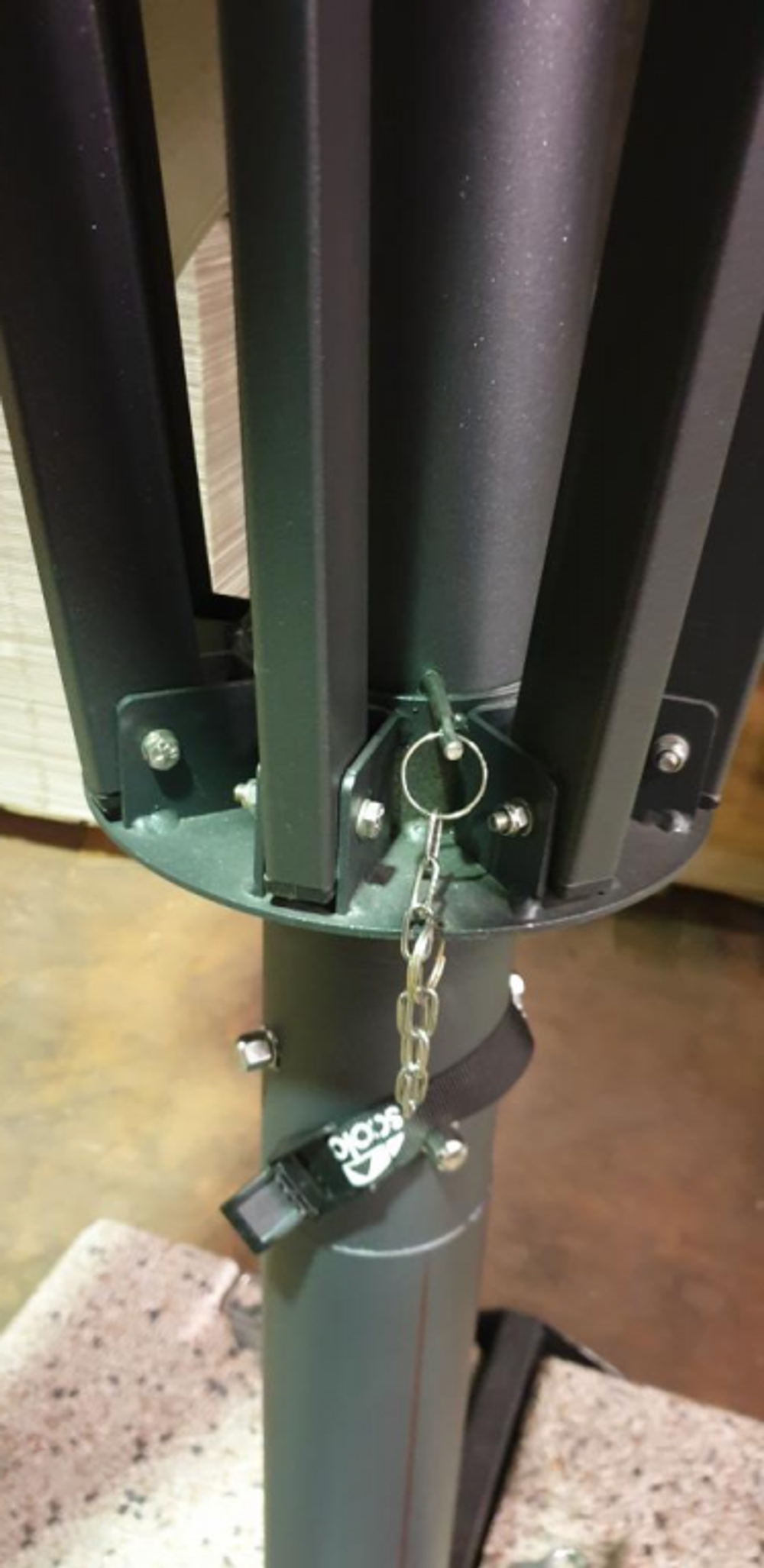 Зонт профессиональный телескопический 6х6 м Scolaro Capri Dark, антрацит, слоновая кость