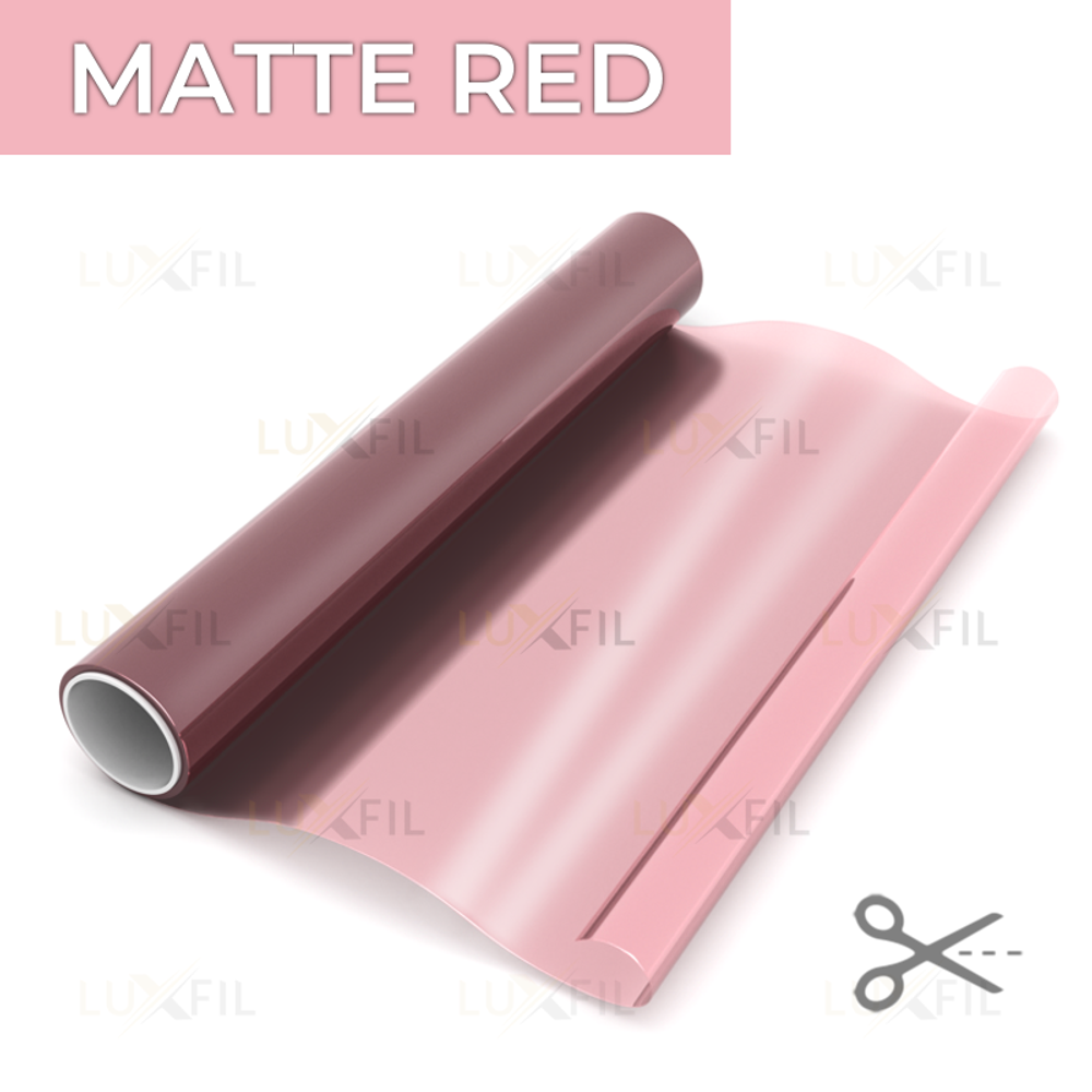 Пленка для окон декоративная MATTE RED LUXFIL, на отрез (ширина рулона 1,524 м.)