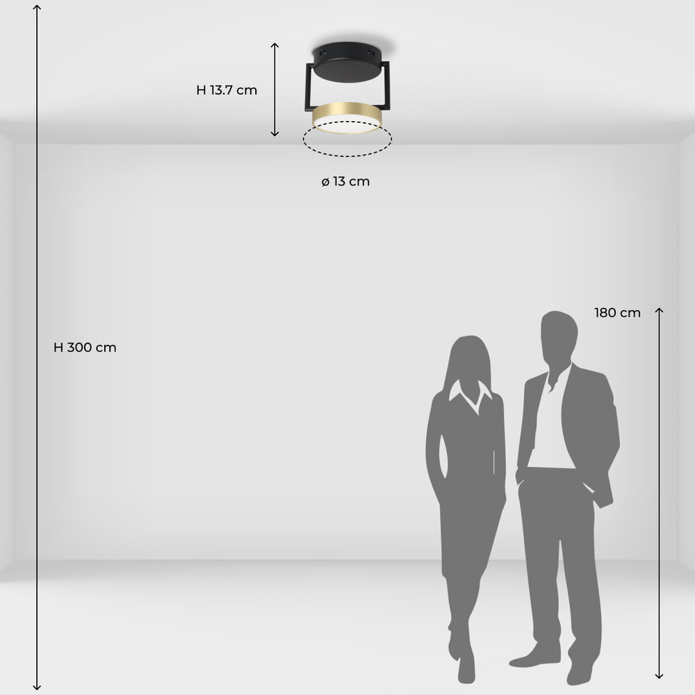 Светильник потолочный светодиодный De Markt Гэлэкси, LED 8 Вт, черный/золотой