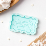 Молд силиконовый «С днём рождения», 6х3,7х0,6 см, цвет бирюзовый