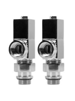 Набор дизайн-вентилей CUBE, осевой (хром) 1/2"