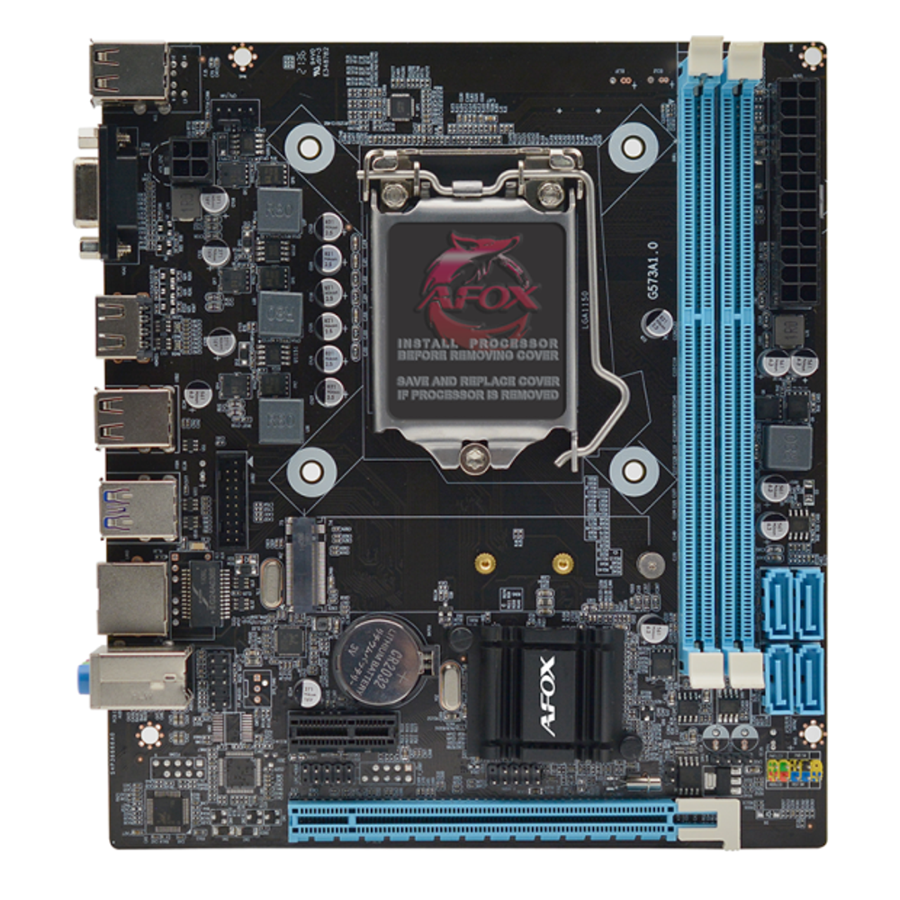 Материнская плата AFOX IH81-MA2-V3, Socket1150, mATX, Retail, 2xDDR3, PCIe2.0, 1xM.2, 100LAN, 6xUSB2, 4xUSB3, CPU TDP 95Вт, VGA, HDMI
