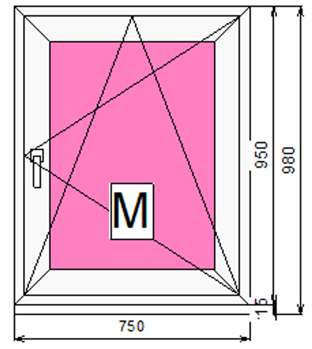 Пластиковое окно 950 х 750 ТермА Эко + Москитная сетка