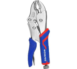 Зажимные клещи WORKPRO 180 мм, 7 дюймов, CR-V, с изогнутыми губками WP231073