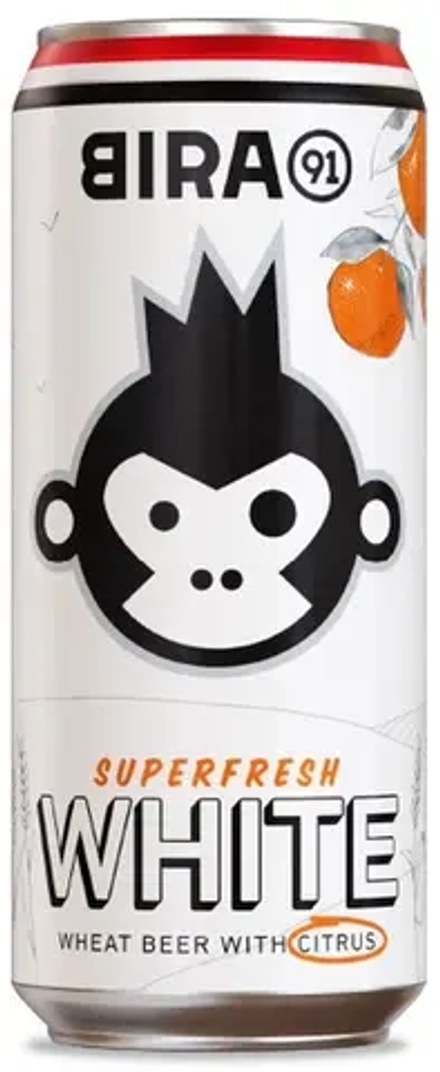 Пиво Бира 91 Суперфрэш Уайт Цитрус / Bira 91 Superfresh White with Citrus 0.5 - банка