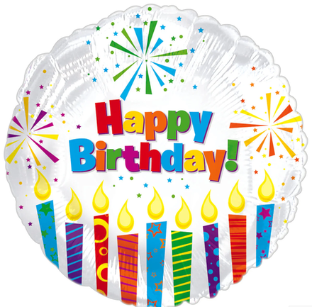 CTI 18" Круг со сверкающими свечами «С днем ​​рождения»