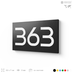 Номер на дверь 363, табличка на дверь для офиса, квартиры, кабинета, аудитории, склада, черная 120х70 мм, Айдентика Технолоджи