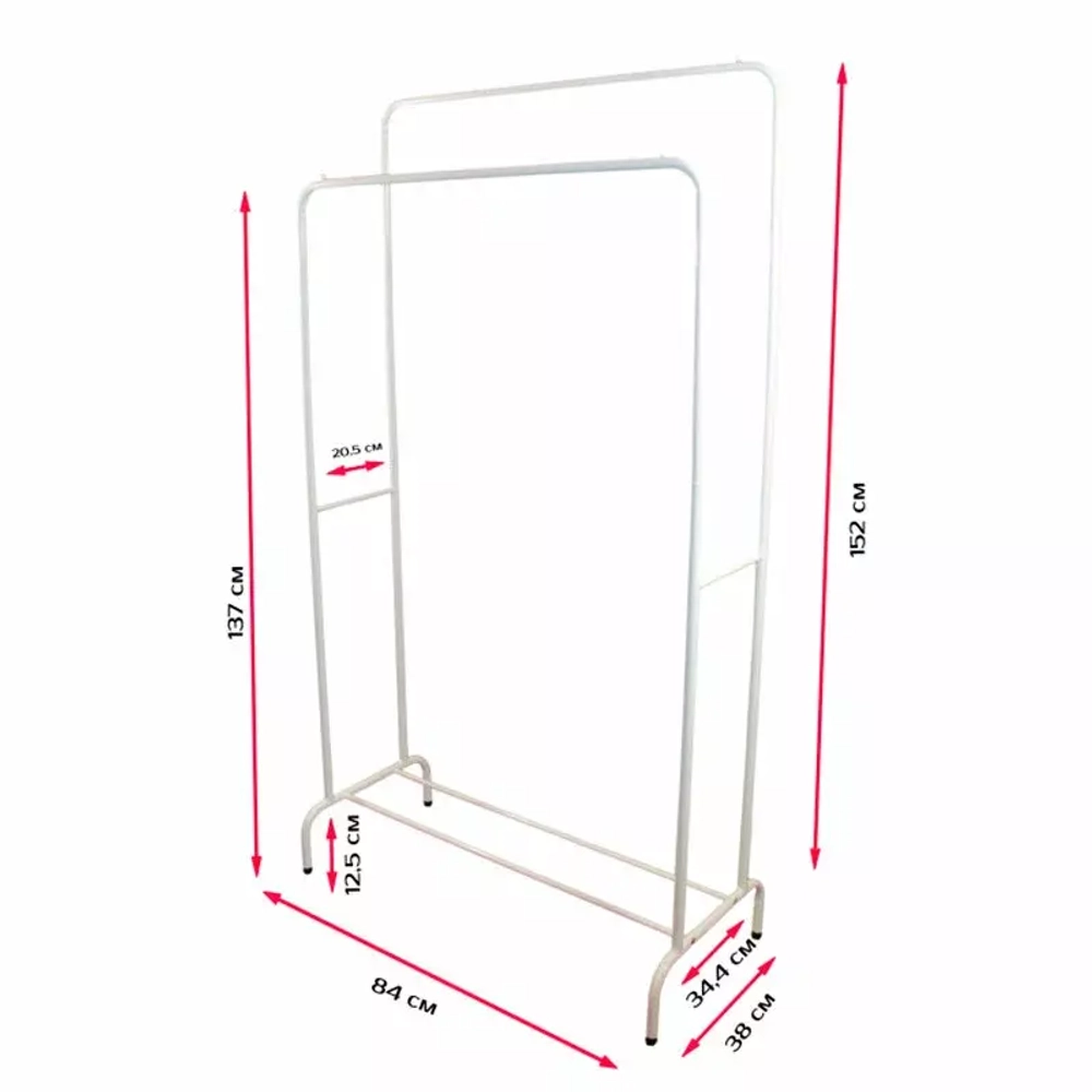 МИР 2 Вешалка для одежды напольная двойная (белый)