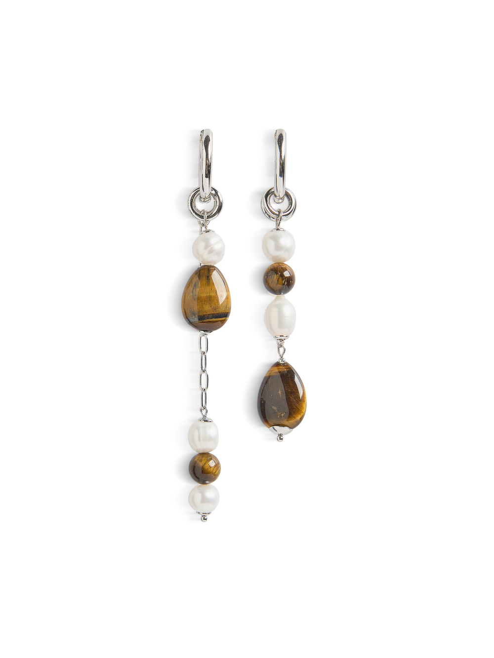Серьги "Tiger's eye pearl drop"