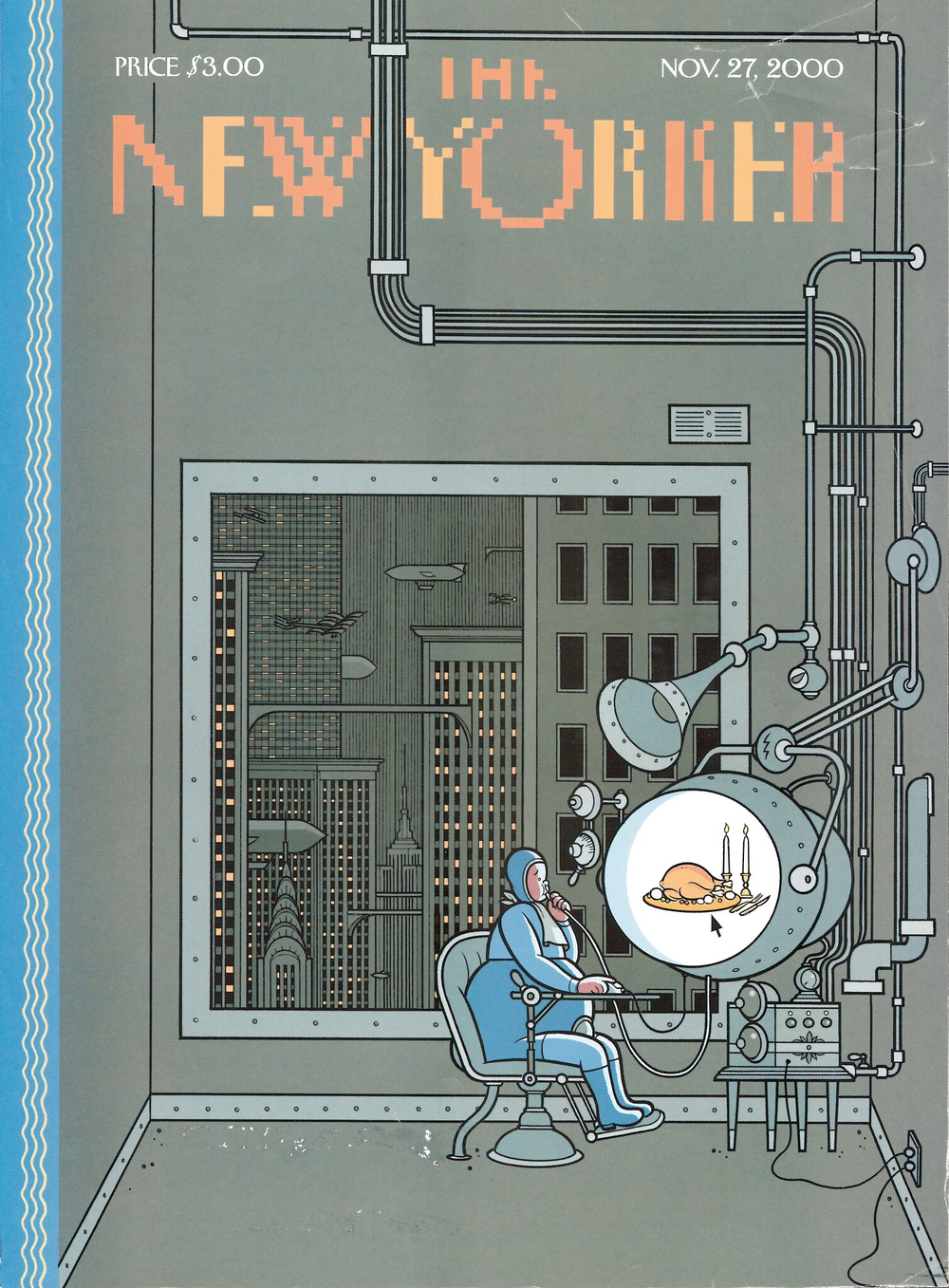 Журнал The New Yorker 27-11-2000, обложка поврежденная