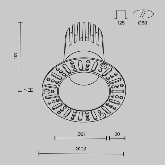 Встраиваемый светильник Technical DL122-15W-2.7K-TRS-B