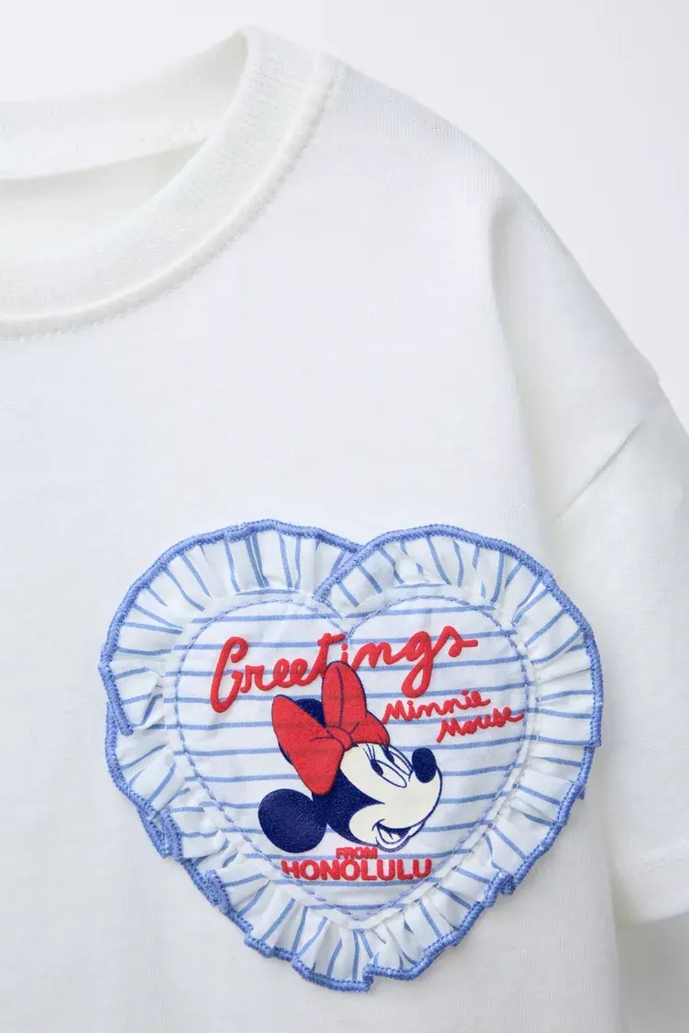 ZARA ФУТБОЛКА С ПРИНТОМ MINNIE MOUSE © DISNEY, ЖЕЛТОВАТО-БЕЛЫЙ