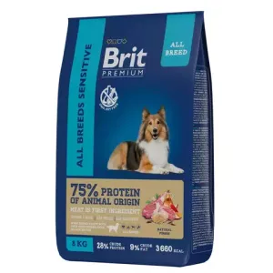 Сухой корм Brit Premium Dog Sensitive для собак с ягнёнком и индейкой
