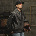 Американская ретро-кожаная кожаная куртка мужская кожаная куртка, свободная повседневная отворот куртка Tide