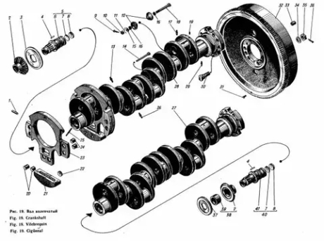 Вал коленчатый с маховиком (1Д12В-300) СБ 1205-01-29