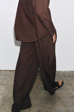 Брюки wide-leg из поплина — zw collection
