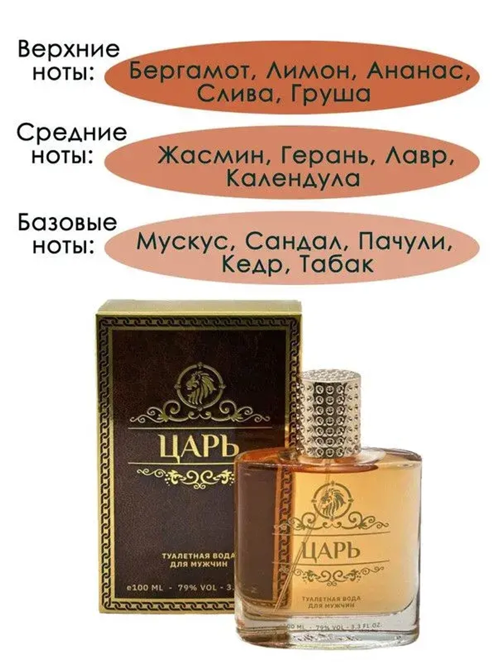 Туалетная вода для мужчин КПК V "ЦАРЬ" 100мл Россия