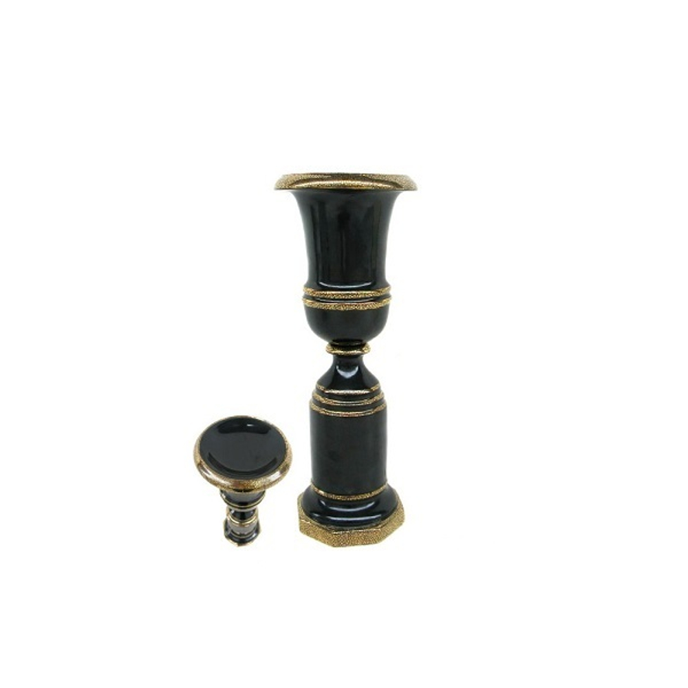 Подсвечник в чёрно-золотом цвете  32 см [Арт.ASD.055/BKGO]