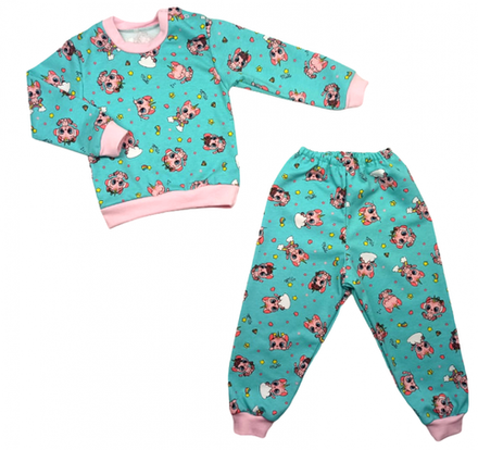 Костюм ясельный 0208/74 бирюзовый с единорогами