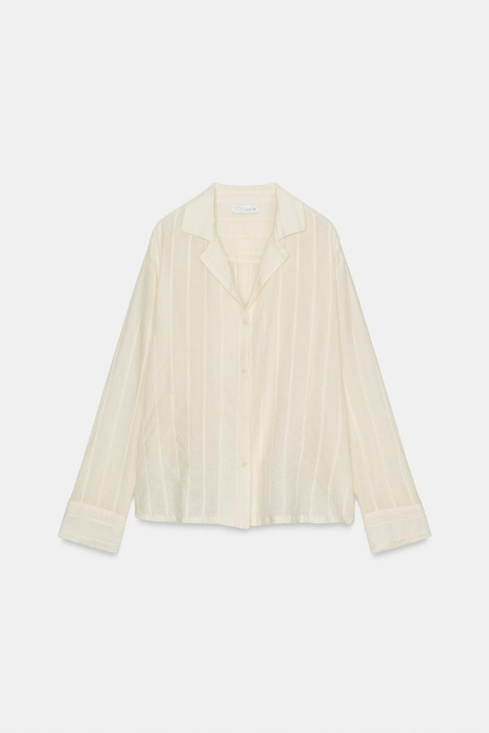 ZARA РУБАШКА В ПОЛОСКУ ZW COLLECTION, ЭКРЮ