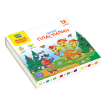 Пластилин Мульти-Пульти "Енот в сказке" 12 цветов, 120 гр., со стеком, картон