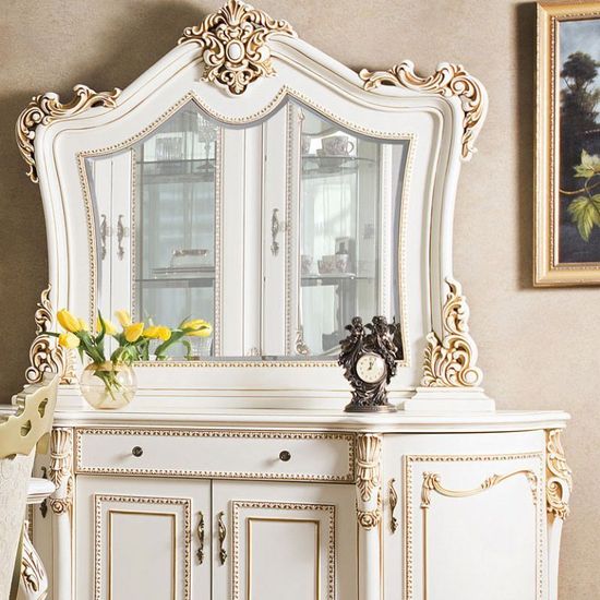 Комод  ДЖОКОНДА с зеркалом крем глянец