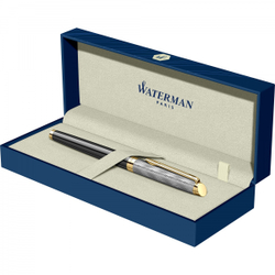Перьевая ручка Waterman Reflections of Paris Hemisphere DeLuxe Black GT, перо M, чернила blue в подарочной коробке