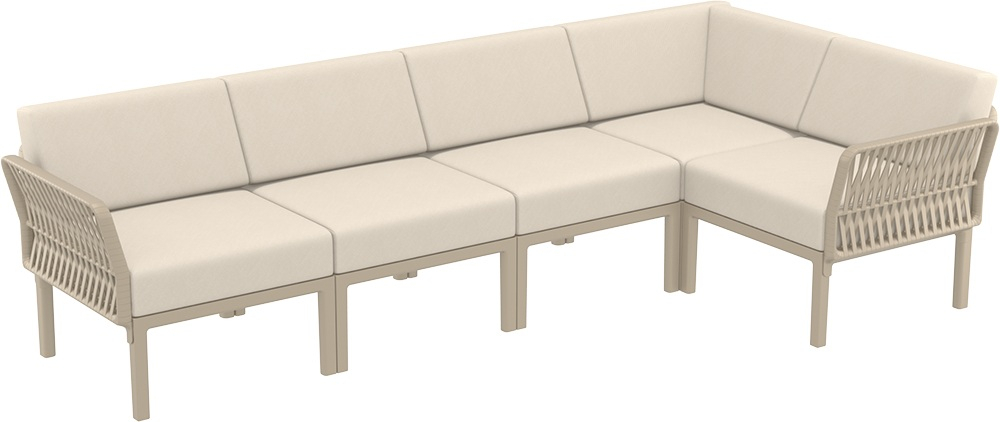 Комплект пластиковой мебели Siesta Contract Portofino Lounge Corner, бежевый, бежевый