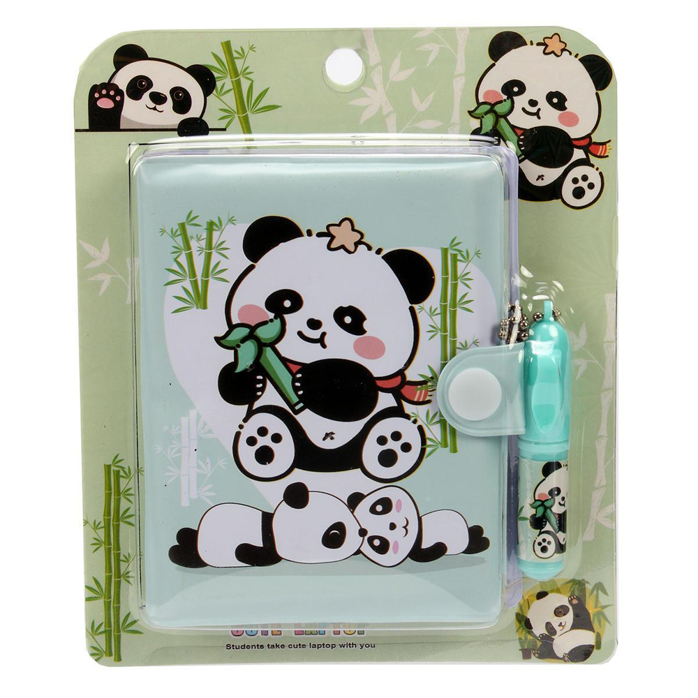 Набор "Панда" на блистере: блокнот в ПВХ обложке 8*10 см, + ручка шариковая мини, С-40046