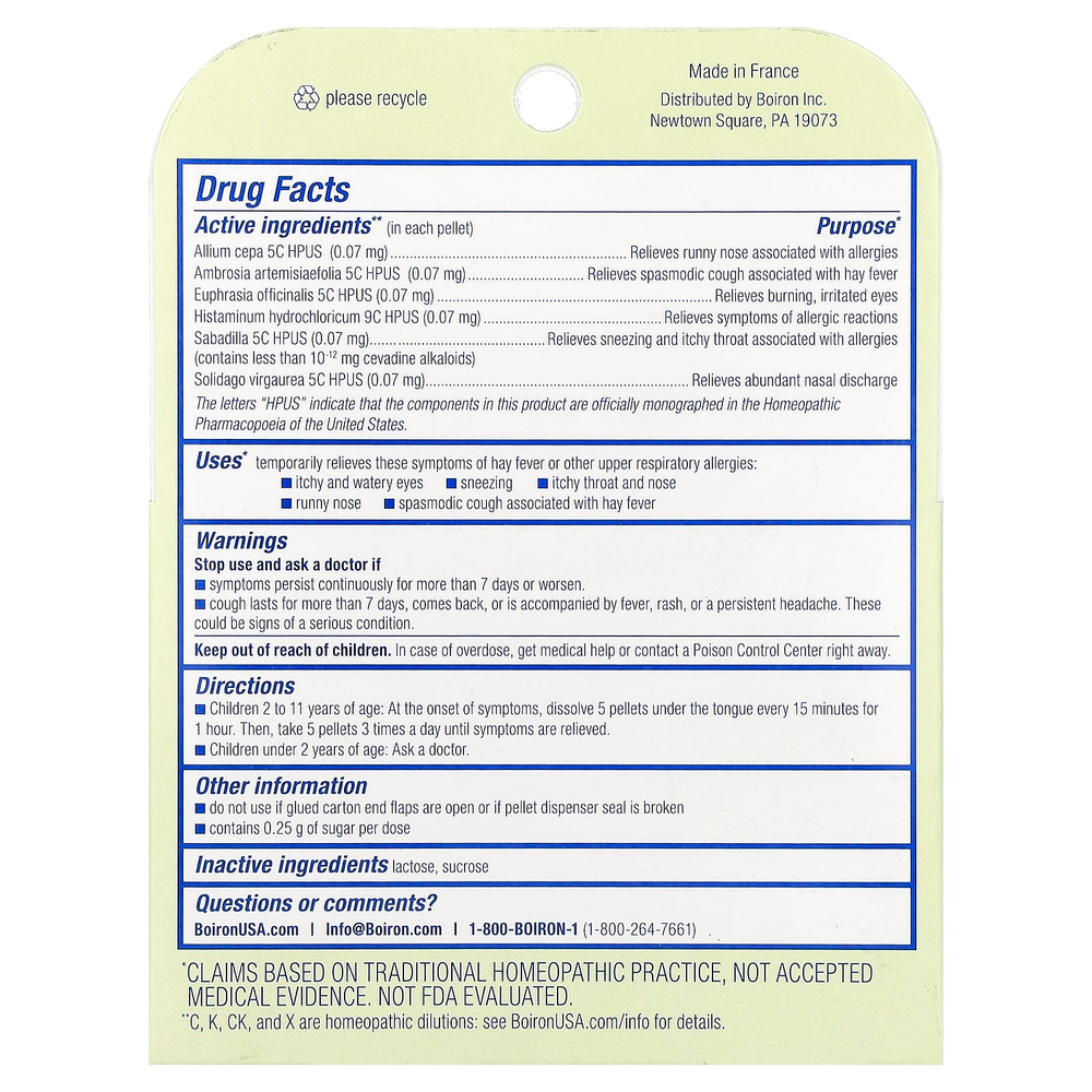 Boiron, AllergyCalm™ для детей, для детей от 2 лет, 3 тюбика по 80 гранул