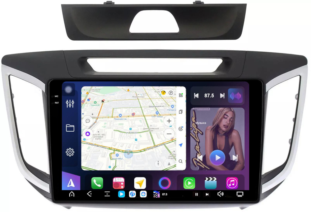 Магнитола для Hyundai Creta 1 2016-2021 - FarCar GX407M монитор 10.36" 2K QLED на Android 14, TS20, 6+128Гб, CarPlay, 4G SIM-слот