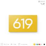 Номер на дверь 619, табличка на дверь для офиса, квартиры, кабинета, аудитории, склада, желтая 120х70 мм, Айдентика Технолоджи