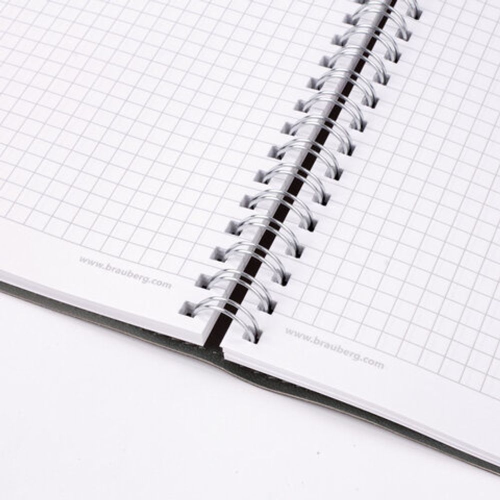 Тетрадь А5 (148x218 мм), BRAUBERG "Office PRO", гибкая, под кожу, гребень, 80 л., черная, 111046