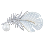 Брошь Shadore Перо Natural shell + Artificial pearl XR07613A1 S