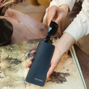 Футляр кожаный для очков Lunette Easy цвета синий мат