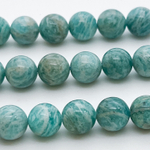 Бусины Амазонит, диаметр 10-10,1 мм, цена за 9 шт (1/4 нити)