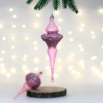 Елочные украшения «Сияние» 6*6*19.5 см (набор 2 шт), Розовый