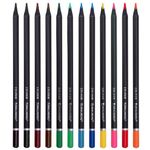 Карандаши цветные трехгранные 12цв. Brauberg Black wood, черное дерево