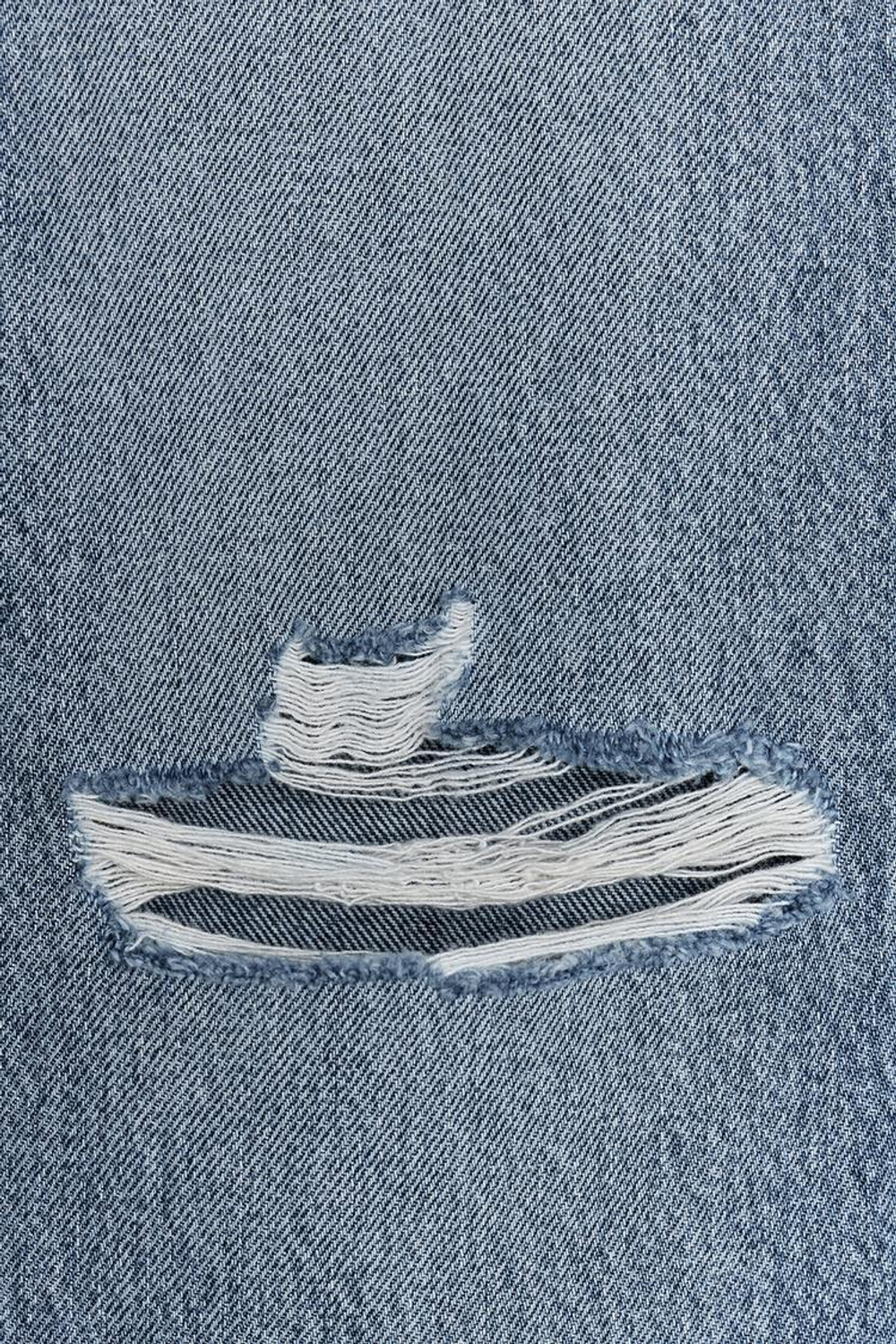 ZARA ДЖИНСЫ TRF MOM FIT С ВЫСОКОЙ ПОСАДКОЙ И РАЗРЕЗАМИ, МОРСКОЙ СИНИЙ