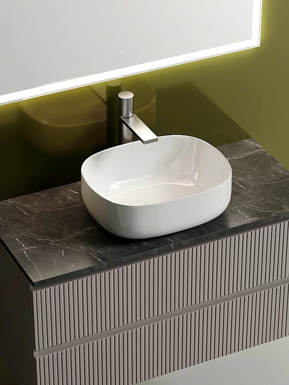 Тумба с раковиной Sancos SNOB T 100 со столешницей, Doha Soft