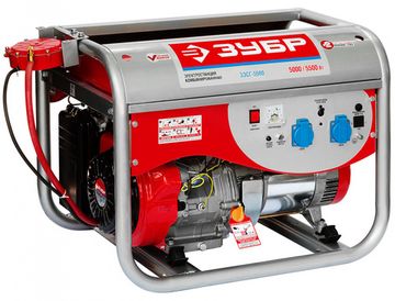 Генератор ЗУБР ЗЭСГ-2500 комбинированный бензин-газ, ручной пуск, 2400Вт.