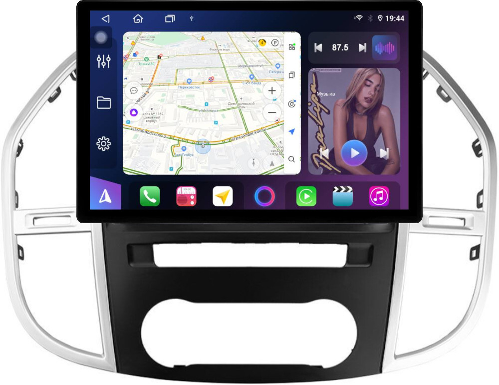 Магнитола для Mercedes-Benz Vito W447 2014+ - FarCar BX877 монитор 13" 2K QLED на Android 13, TS10, 6+128, CarPlay, 4G SIM-слот