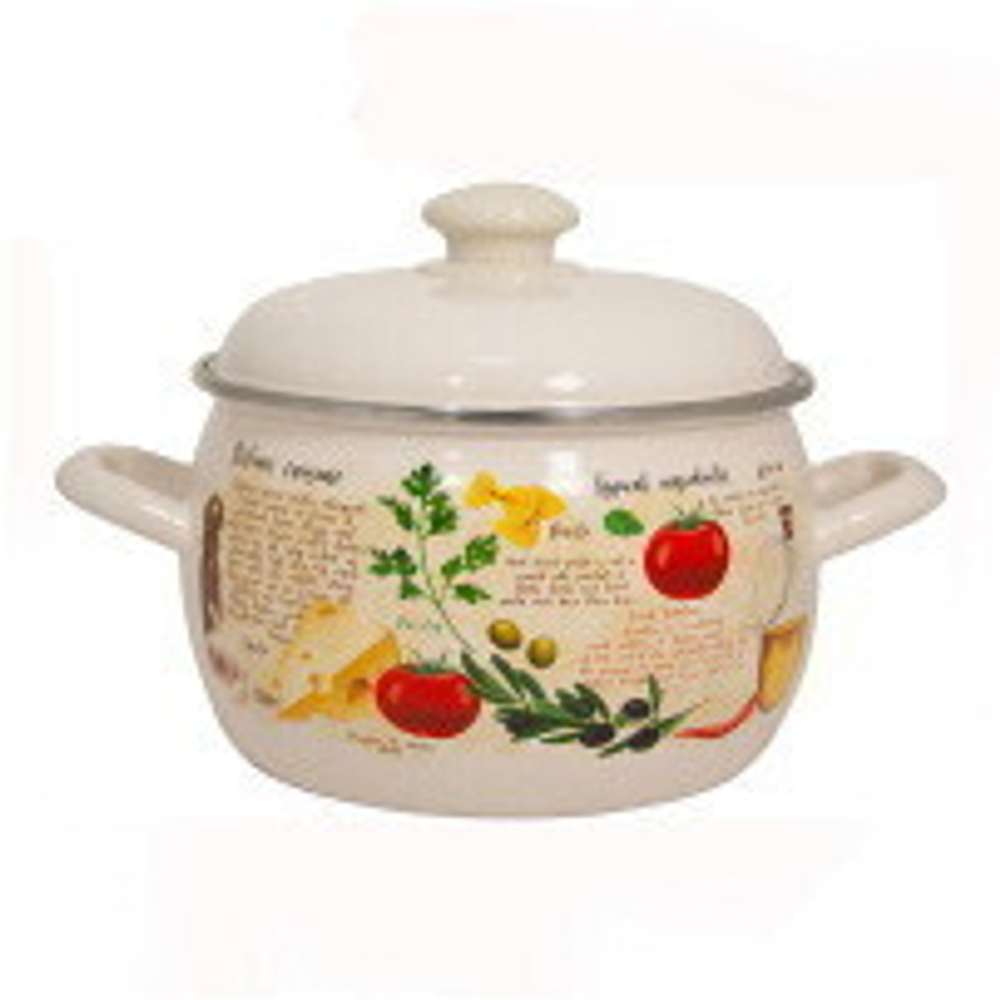 Кастрюля эмалированная 3,5 литра «Капрезе» С-4213АП2/4Жм